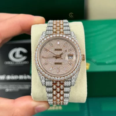 Datejust 126331 Demi Rose Gold 41mm Full Moissanite Hong Kong – VIP Version - Experience perfection — at a surprisingly affordable cost, just for you