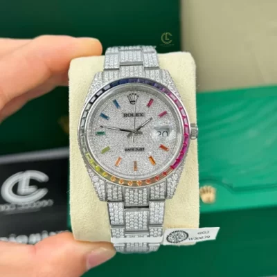 Datejust 126334 41mm Benzel Rainbow ruby Full Moissanite Hongkong – VIP Version - Experience perfection — at a surprisingly affordable cost, just for you