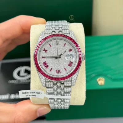 Datejust 126334 41mm Benzel Ruby Royal purple Full Moissanite Hongkong – VIP Version - Experience perfection — at a surprisingly affordable cost, just for you