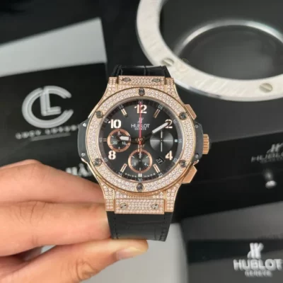 Hublot Big Bang Full Diamonds 44mm Black Dial Rose Gold ETA.7750 - VIP Version