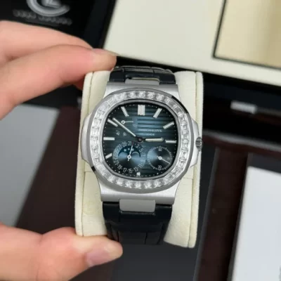 Nautilus 5722G-001 40mm Moissanite Baugette Blue Dial - VIP Version